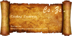 Csaby Zsanna névjegykártya